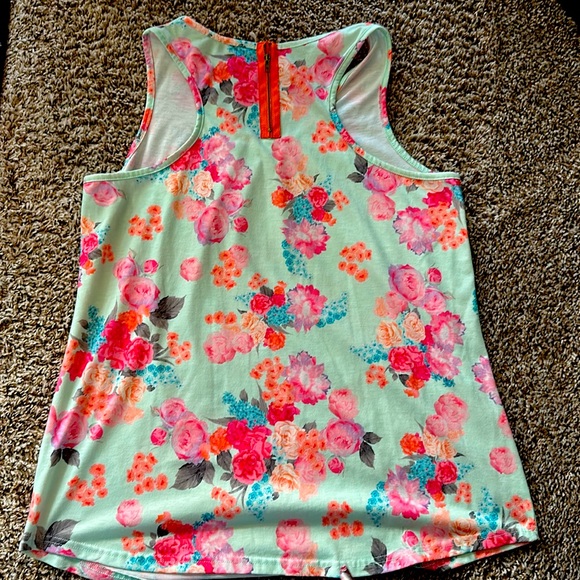 XL - Women Sleeveless Floral Print Swing Tunic Tank Top - Picture 2 of 4